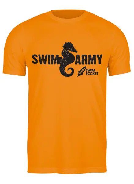 Заказать мужскую футболку в Москве. Футболка классическая Swim Army от Swimrocket - школа плавания - готовые дизайны и нанесение принтов.