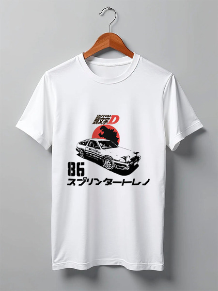 Заказать мужскую футболку в Москве. Футболка классическая Initial D Trueno от Павел Павел - готовые дизайны и нанесение принтов.