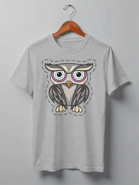 Заказать мужскую футболку в Москве. Футболка классическая Owl Here от oneredfoxstore@gmail.com - готовые дизайны и нанесение принтов.