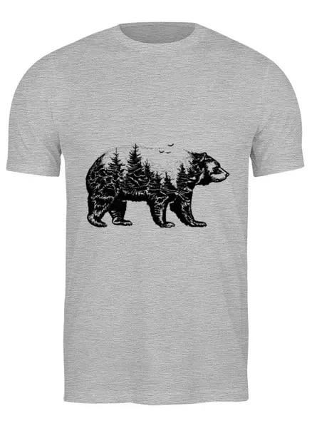 Заказать мужскую футболку в Москве. Футболка классическая Русский медведь от zen4@bk.ru - готовые дизайны и нанесение принтов.