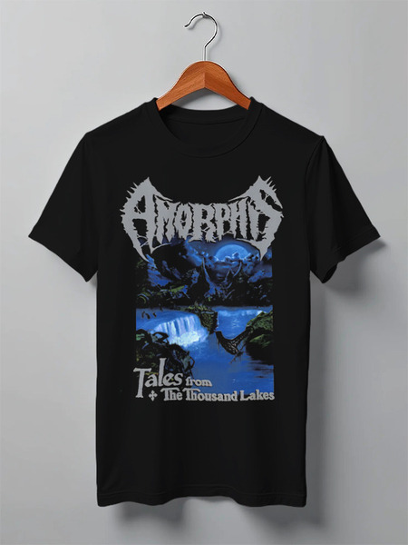 Заказать мужскую футболку в Москве. Футболка классическая Amorphis Tales From The Thousand Lakes от Merch Art - готовые дизайны и нанесение принтов.