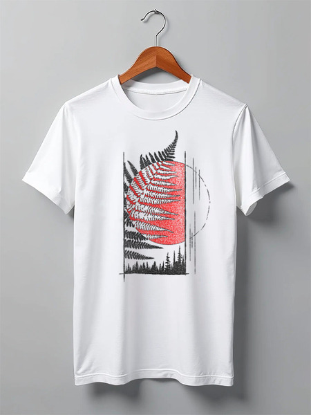 Заказать мужскую футболку в Москве. Футболка классическая Forest Fern от oneredfoxstore@gmail.com - готовые дизайны и нанесение принтов.