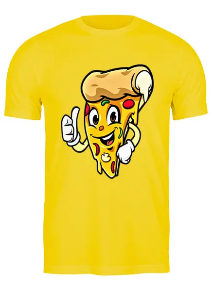 Заказать мужскую футболку в Москве. Футболка классическая Пицца  от ПРИНТЫ ПЕЧАТЬ  - готовые дизайны и нанесение принтов.