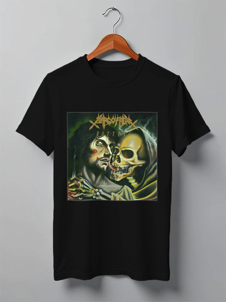 Заказать мужскую футболку в Москве. Футболка классическая  Sarcofago death metal band от Leichenwagen - готовые дизайны и нанесение принтов.