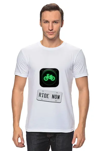 Заказать мужскую футболку в Москве. Футболка классическая Зеленый свет от white_irbis - готовые дизайны и нанесение принтов.