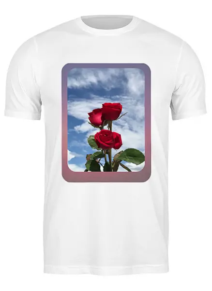 Заказать мужскую футболку в Москве. Футболка классическая Розы.png от Plekhan.T - готовые дизайны и нанесение принтов.