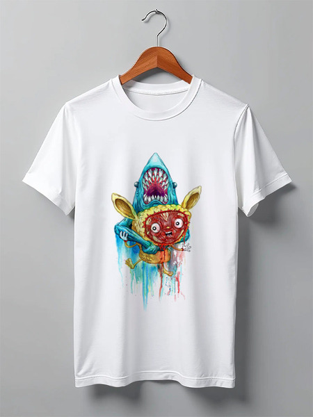 Заказать мужскую футболку в Москве. Футболка классическая Акула от YellowCloverShop - готовые дизайны и нанесение принтов.