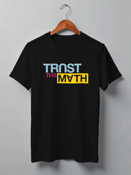 Заказать мужскую футболку в Москве. Футболка классическая TRUST THE MATH от darkdrag@badboot.ru - готовые дизайны и нанесение принтов.
