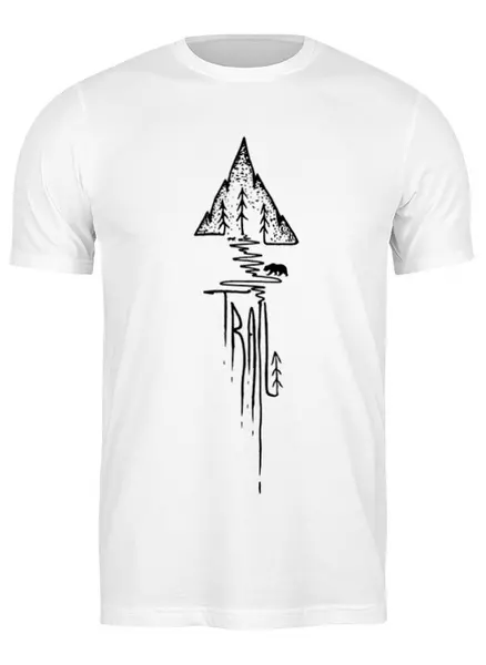 Заказать мужскую футболку в Москве. Футболка классическая Trail от oneredfoxstore@gmail.com - готовые дизайны и нанесение принтов.