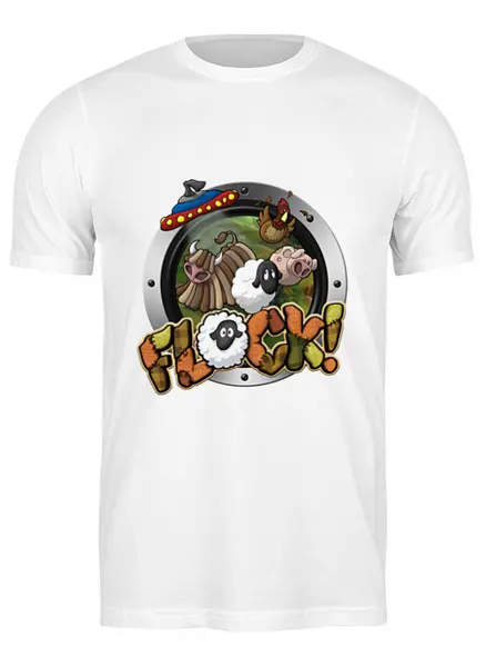 Заказать мужскую футболку в Москве. Футболка классическая Flock от THE_NISE  - готовые дизайны и нанесение принтов.
