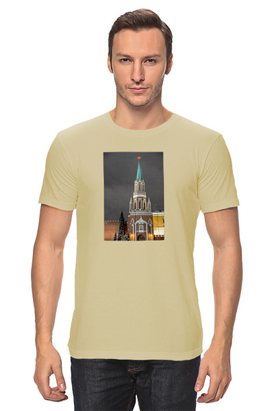 Заказать мужскую футболку в Москве. Футболка классическая Никольская башня от Anstey  - готовые дизайны и нанесение принтов.