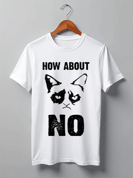 Заказать мужскую футболку в Москве. Футболка классическая Grumpy Cat. How about No?! от geekbox - готовые дизайны и нанесение принтов.