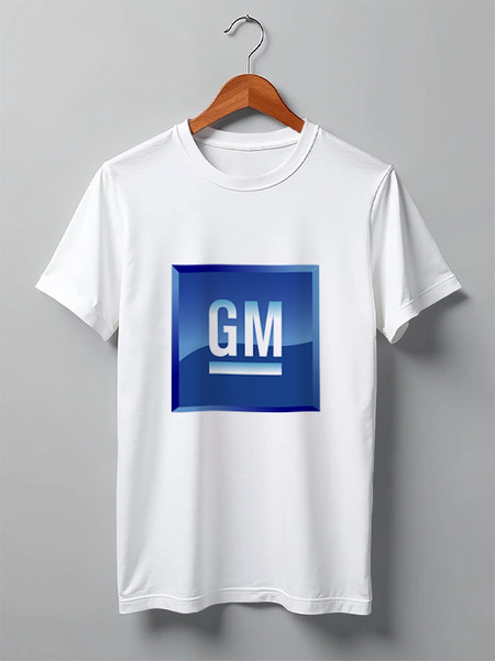 Заказать мужскую футболку в Москве. Футболка классическая GM. General Motors от Garry - готовые дизайны и нанесение принтов.