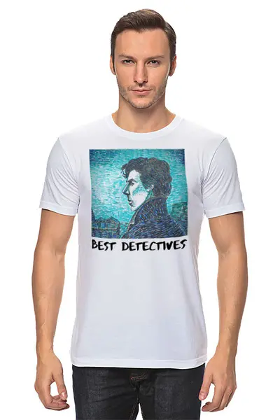 Заказать мужскую футболку в Москве. Футболка классическая Best detectives (Лучшие детективы) от cinirena@mail.ru - готовые дизайны и нанесение принтов.