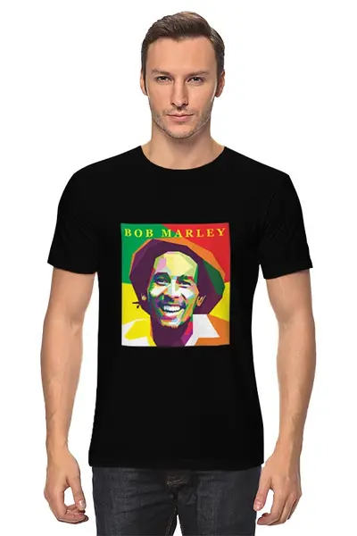 Заказать мужскую футболку в Москве. Футболка классическая Bob Marley от Fedor - готовые дизайны и нанесение принтов.