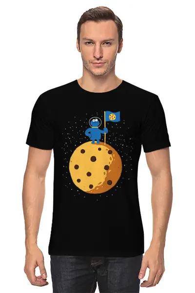 Заказать мужскую футболку в Москве. Футболка классическая Коржик на Луне от MariYang  - готовые дизайны и нанесение принтов.
