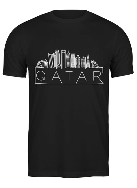 Заказать мужскую футболку в Москве. Футболка классическая Qatar от skynatural - готовые дизайны и нанесение принтов.