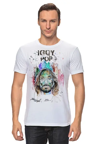 Заказать мужскую футболку в Москве. Футболка классическая Iggy Pop от roxy - готовые дизайны и нанесение принтов.