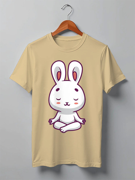 Заказать мужскую футболку в Москве. Футболка классическая Rabbit Yoga от skynatural - готовые дизайны и нанесение принтов.