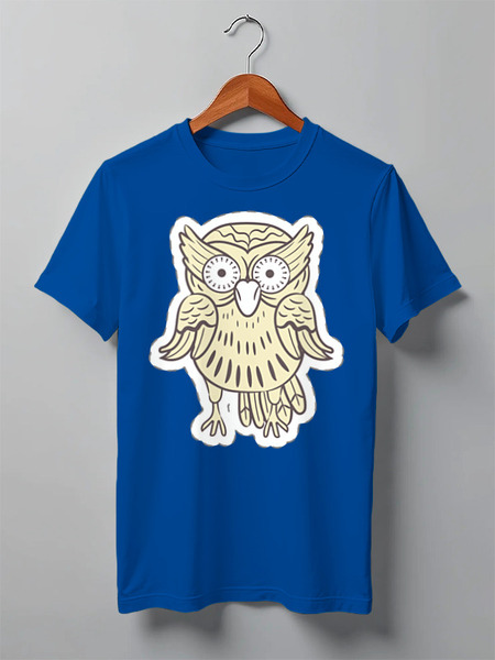 Заказать мужскую футболку в Москве. Футболка классическая Owl Here от oneredfoxstore@gmail.com - готовые дизайны и нанесение принтов.