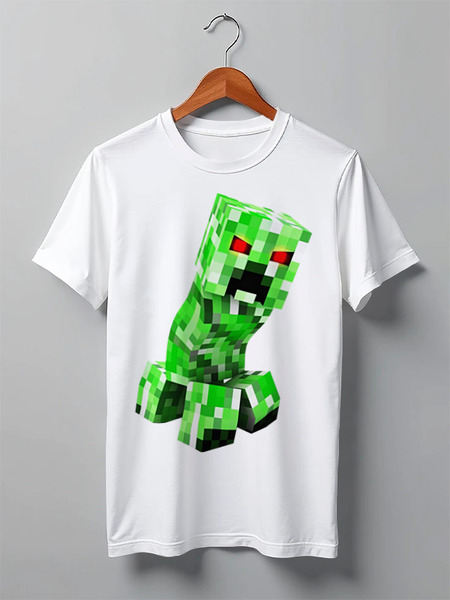 Заказать мужскую футболку в Москве. Футболка классическая MINECRAFT CREEPER от weeert - готовые дизайны и нанесение принтов.