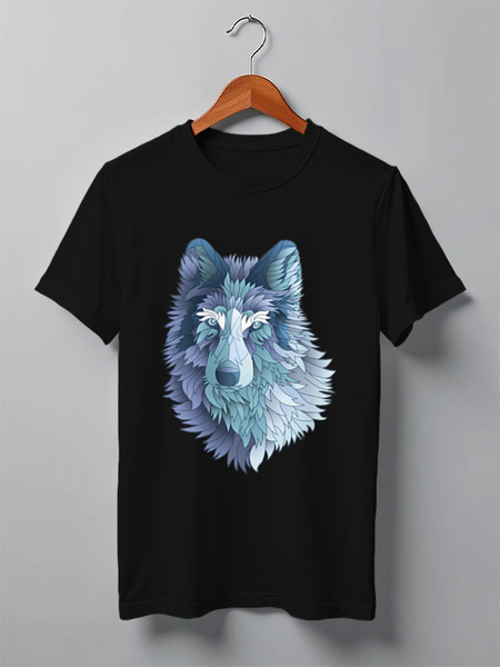 Заказать мужскую футболку в Москве. Футболка классическая Beautiful wolf от YellowCloverShop - готовые дизайны и нанесение принтов.