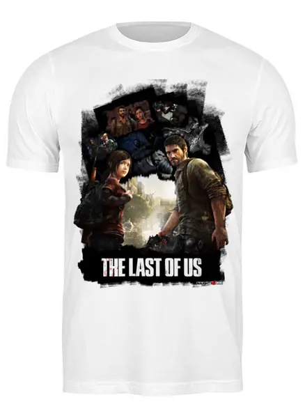 Заказать мужскую футболку в Москве. Футболка классическая The last of us от VashAdmin - готовые дизайны и нанесение принтов.