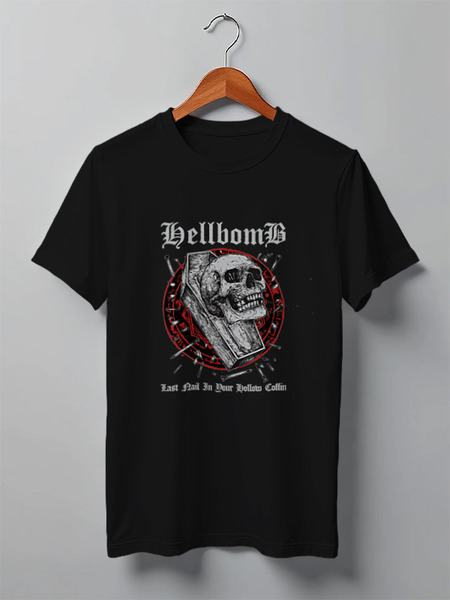 Заказать мужскую футболку в Москве. Футболка классическая Hellbomb от Leichenwagen - готовые дизайны и нанесение принтов.
