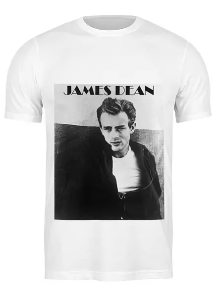 Заказать мужскую футболку в Москве. Футболка классическая Джеймс Дин James Dean Бунтарь без Причины от James Dean - готовые дизайны и нанесение принтов.