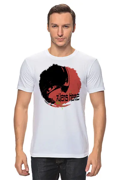 Заказать мужскую футболку в Москве. Футболка классическая Aliens от oneredfoxstore@gmail.com - готовые дизайны и нанесение принтов.
