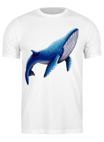 Заказать мужскую футболку в Москве. Футболка классическая Синий кит от tigerda  - готовые дизайны и нанесение принтов.