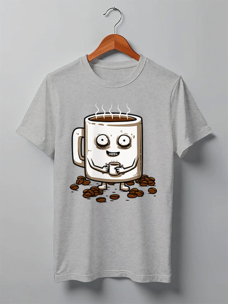 Заказать мужскую футболку в Москве. Футболка классическая Кофе (Coffee) от Yaroslava - готовые дизайны и нанесение принтов.