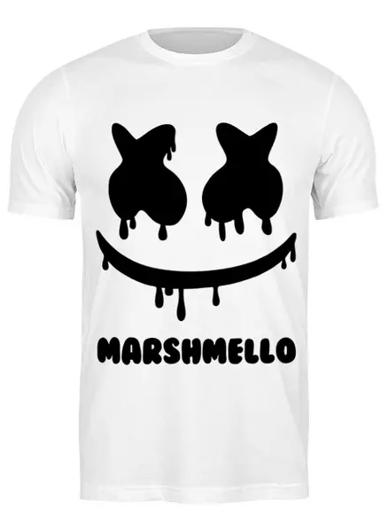 Заказать мужскую футболку в Москве. Футболка классическая Marshmello от weeert - готовые дизайны и нанесение принтов.
