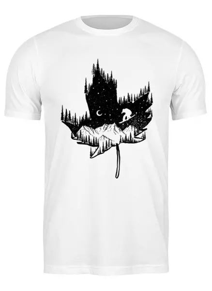 Заказать мужскую футболку в Москве. Футболка классическая Maple Ink от oneredfoxstore@gmail.com - готовые дизайны и нанесение принтов.