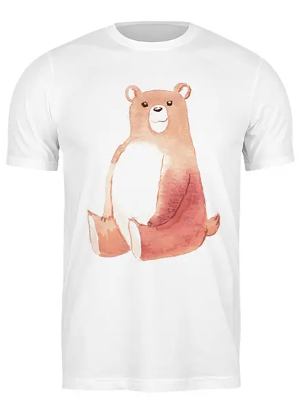 Заказать мужскую футболку в Москве. Футболка классическая Bear Here от oneredfoxstore@gmail.com - готовые дизайны и нанесение принтов.