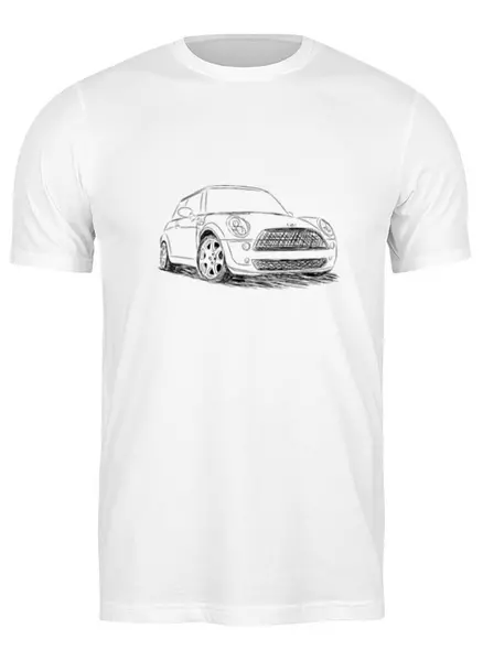 Заказать мужскую футболку в Москве. Футболка классическая Mini Cooper minimalist от Mesk08 - готовые дизайны и нанесение принтов.