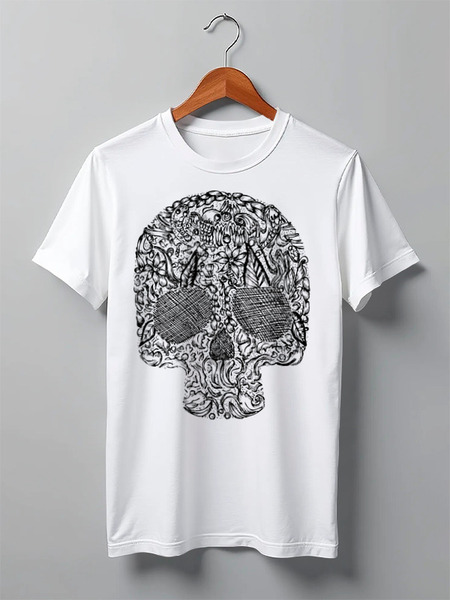 Заказать мужскую футболку в Москве. Футболка классическая Skulls от oneredfoxstore@gmail.com - готовые дизайны и нанесение принтов.