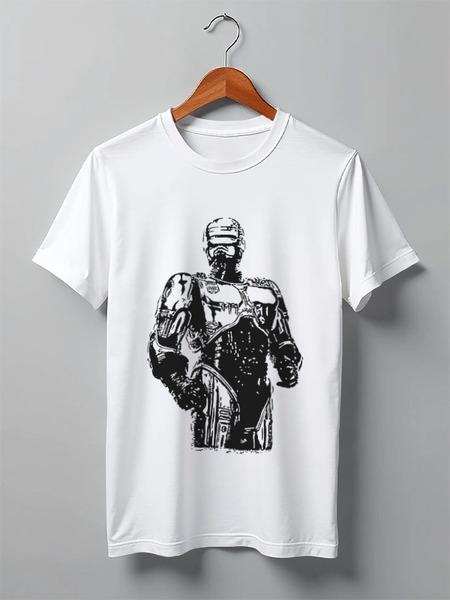 Заказать мужскую футболку в Москве. Футболка классическая Robocop (Робокоп) от Andrew Zaycev - готовые дизайны и нанесение принтов.