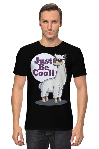 Заказать мужскую футболку в Москве. Футболка классическая Just Be Cool! от ingenervolos@gmail.com - готовые дизайны и нанесение принтов.