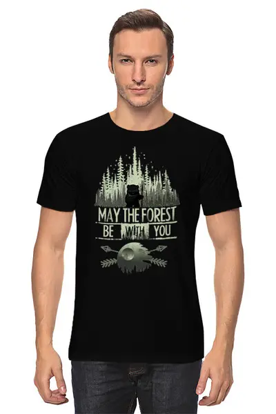 Заказать мужскую футболку в Москве. Футболка классическая May The Forest от oneredfoxstore@gmail.com - готовые дизайны и нанесение принтов.