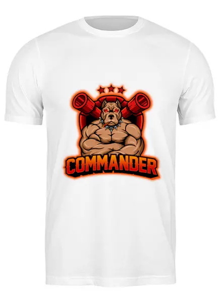 Заказать мужскую футболку в Москве. Футболка классическая Commander от THE_NISE  - готовые дизайны и нанесение принтов.