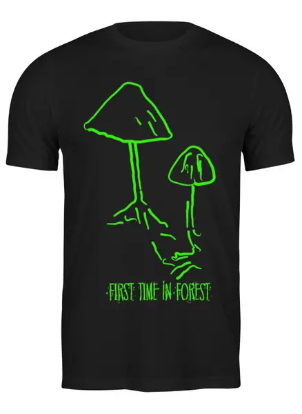 Заказать мужскую футболку в Москве. Футболка классическая Mushrooms от oneredfoxstore@gmail.com - готовые дизайны и нанесение принтов.
