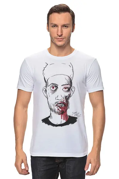 Заказать мужскую футболку в Москве. Футболка классическая Zombie art от Иван - готовые дизайны и нанесение принтов.