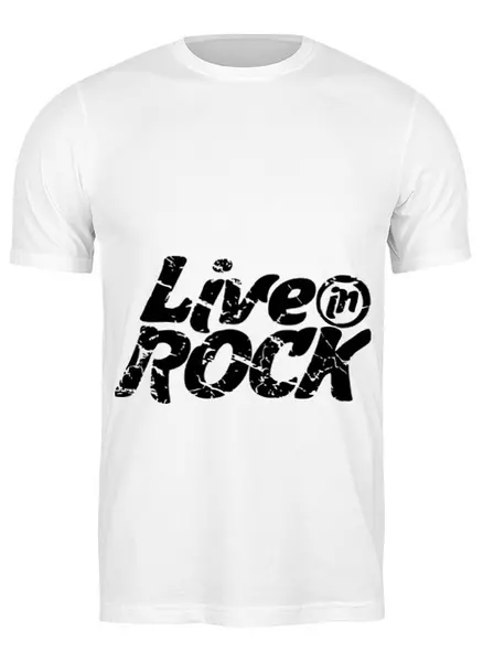 Заказать мужскую футболку в Москве. Футболка классическая LiveInRock от pirll - готовые дизайны и нанесение принтов.