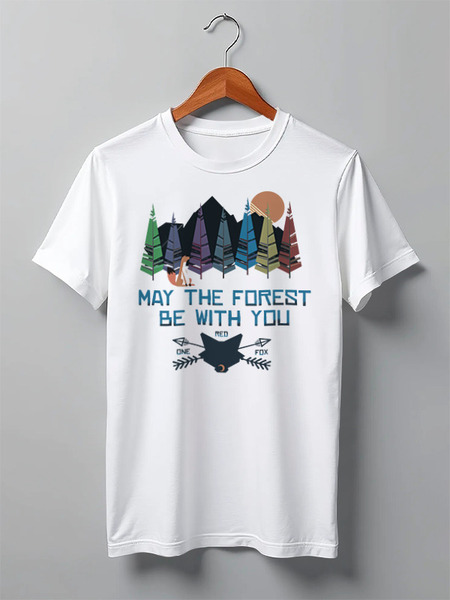 Заказать мужскую футболку в Москве. Футболка классическая Fox Here от oneredfoxstore@gmail.com - готовые дизайны и нанесение принтов.
