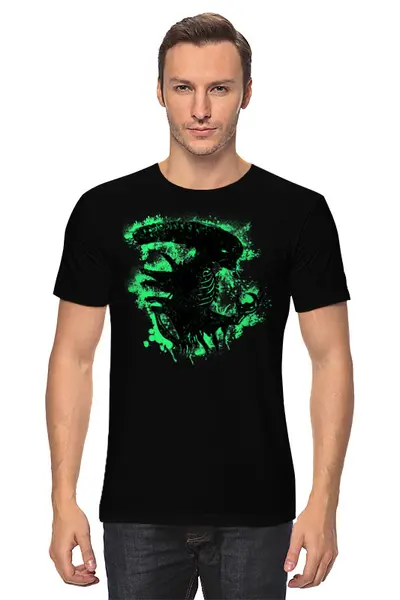 Заказать мужскую футболку в Москве. Футболка классическая Aliens от oneredfoxstore@gmail.com - готовые дизайны и нанесение принтов.