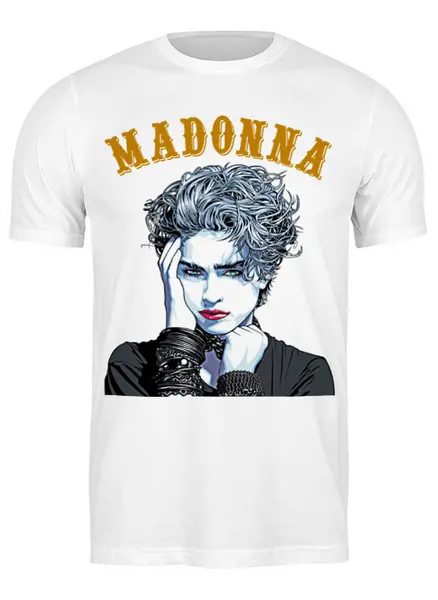 Заказать мужскую футболку в Москве. Футболка классическая Madonna от Leichenwagen - готовые дизайны и нанесение принтов.