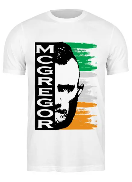Заказать мужскую футболку в Москве. Футболка классическая Конор Макгрегор от Amerikanka - готовые дизайны и нанесение принтов.