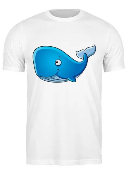 Заказать мужскую футболку в Москве. Футболка классическая Голубой морской кит-кашалот от Денис - готовые дизайны и нанесение принтов.