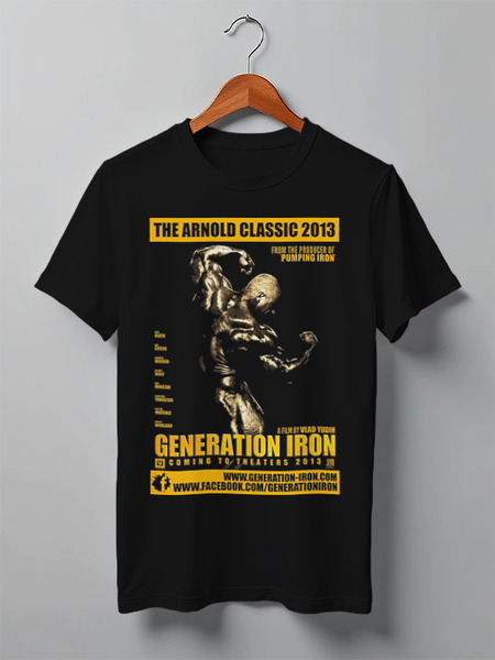 Заказать мужскую футболку в Москве. Футболка классическая Generation Iron / Поколение Железа от KinoArt - готовые дизайны и нанесение принтов.